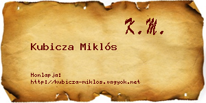 Kubicza Miklós névjegykártya