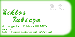 miklos kubicza business card